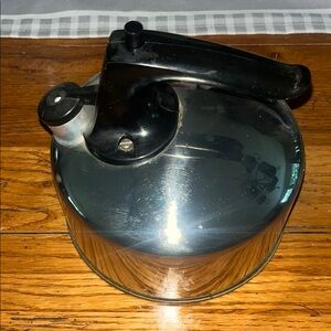 Vintage Mini Stainless Steel Whistling Tea Kettle 6”